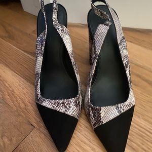 ASOS shoes Slingback snake print high heels
